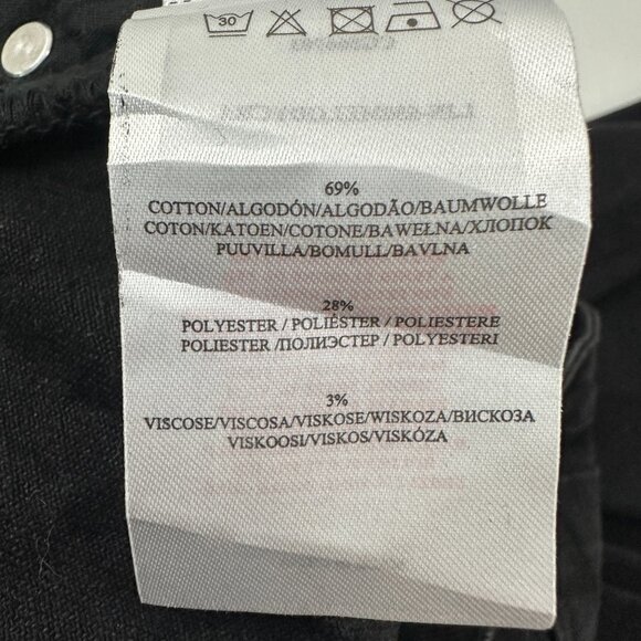 Brave Soul London Denim Studio Wide Leg Crop Raw Hem Women's size 14 Black jeans - Picture 4 of 5